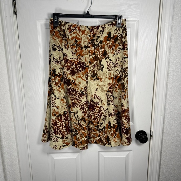 Christopher & Banks A-Line Skirt - Beige and Rust Abstract - Picture 2 of 4